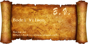 Bodri Vilmos névjegykártya